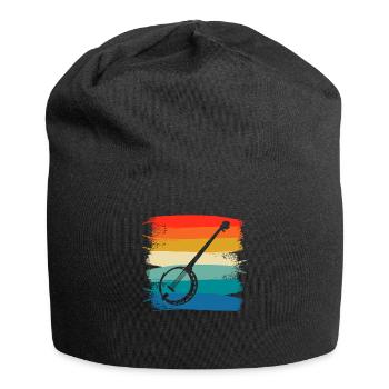 Retro Vintage Classic Banjo Instrument Banjoist - Jersey Beanie - black - Front