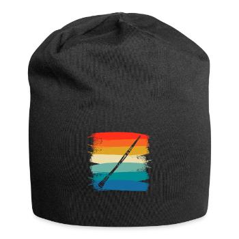 Retro Vintage Classic Didgeridoo Player Instrument - Jersey Beanie - black - Front