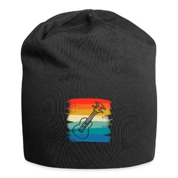 Retro Vintage Classic Ukulele Instrument Guita - Jersey Beanie - black - Front