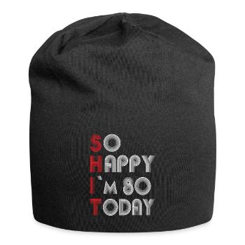 80e anniversaire - Bonnet en jersey - noir - Devant