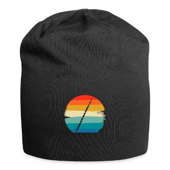 Retro Vintage Classic Irish Flute Player Instruments - Jersey Beanie - black - Front