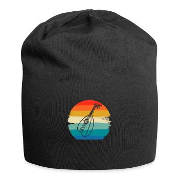 Retro Vintage Classic Lute Player Instrument - Jersey Beanie - black - Front