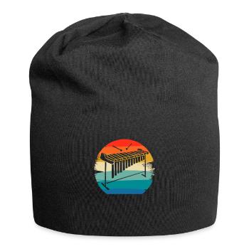 Retro Vintage Classic Marimba Player Instrument - Jersey-Beanie - Schwarz - Vorne