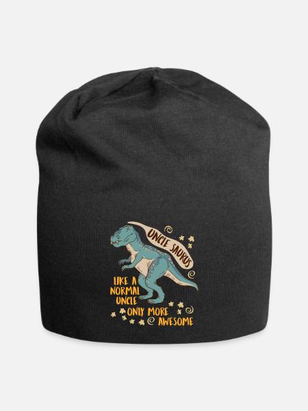 Onkel Saurus wie normaler Onkel nur cooler - Jersey-Beanie - Schwarz