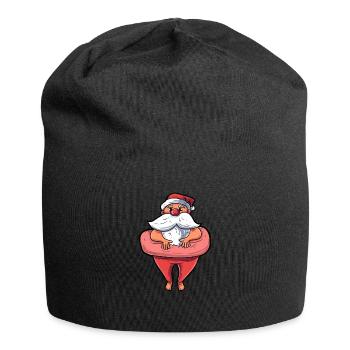 Père Noël en maillot de bain - Bonnet en jersey - noir - Devant