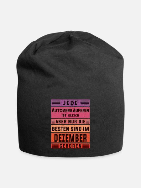 Autohändler Geburtstag Dezember geboren - Jersey-Beanie - Schwarz