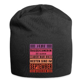 Ingenieur Geburtstag September geboren - Jersey-Beanie - Schwarz - Vorne