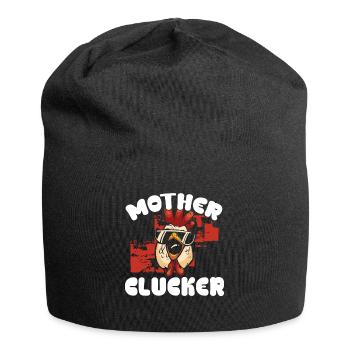 Poulet mère cool - Bonnet en jersey - noir - Devant