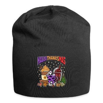 Hallothanksmas Coffee Latte Halloween Christmas - Jersey Beanie - black - Front