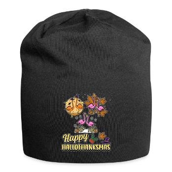 Hallothanksmas Flamingo Halloween Christmas - Jersey-Beanie - Schwarz - Vorne