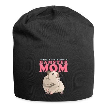 Hamster Mom Dwarf Hamster Golden Hamster Gift - Jersey Beanie - black - Front