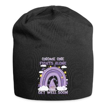 Gnome One Fights Alone Cancer Awareness - Jersey Beanie - black - Front