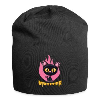 Muzifer Devil Lutzifer Cat Kitten - Jersey Beanie - black - Front