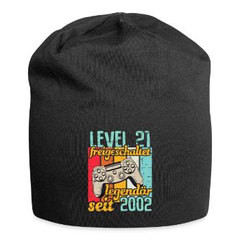 Level 21 freigeschaltet legendär seit 2002 - Jersey-Beanie - Schwarz - Vorne