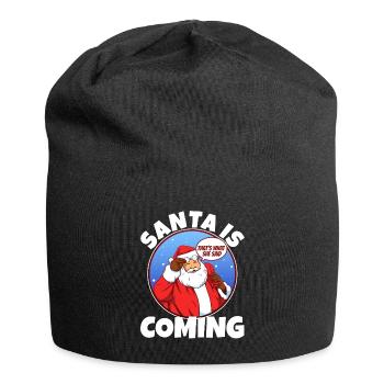 Santa claus is coming that's what she said - Jersey-Beanie - Schwarz - Vorne