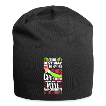 The best way to spread christmas cheer - Jersey Beanie - black - Front