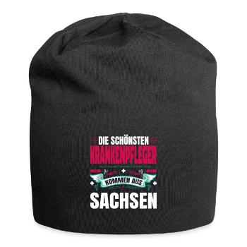 Die Schönsten Krankenpfleger Kommen Aus Sachsen - Jersey-Beanie - Schwarz - Vorne