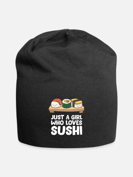 Just a Girl Who Loves Sushi - Jersey Beanie - black
