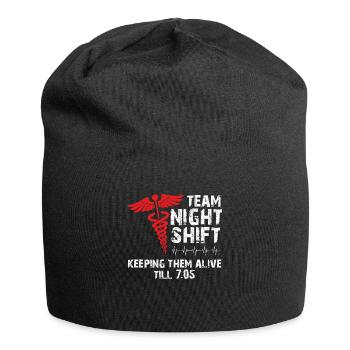 Night shift nurse in the team - Jersey Beanie - black - Front