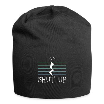 Musiknoten Halt Die Klappe - Jersey-Beanie - Schwarz - Vorne