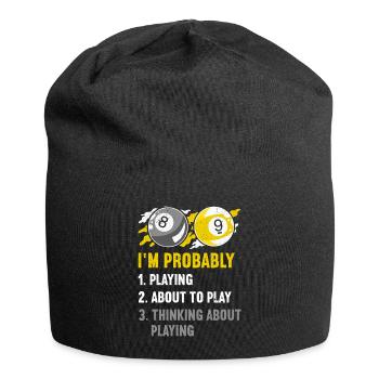 Snooker Pool Billard - Jersey-Beanie - Schwarz - Vorne