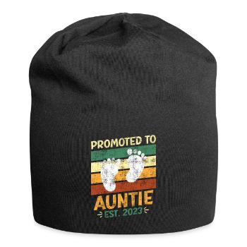 Promoted to Aunt 2023 Promotion Best Aunt - Jersey Beanie - black - Front