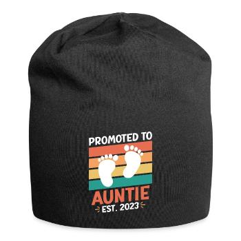 Promoted to Aunt 2023 Promotion Best Aunt - Jersey Beanie - black - Front