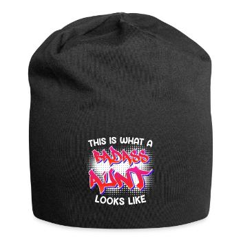 This is what a cool aunt from Bad As's aunt looks like - Jersey Beanie - black - Front