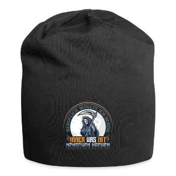 Ich wollte ich schon immer was mit Menschen machen - Jersey-Beanie - Schwarz - Vorne