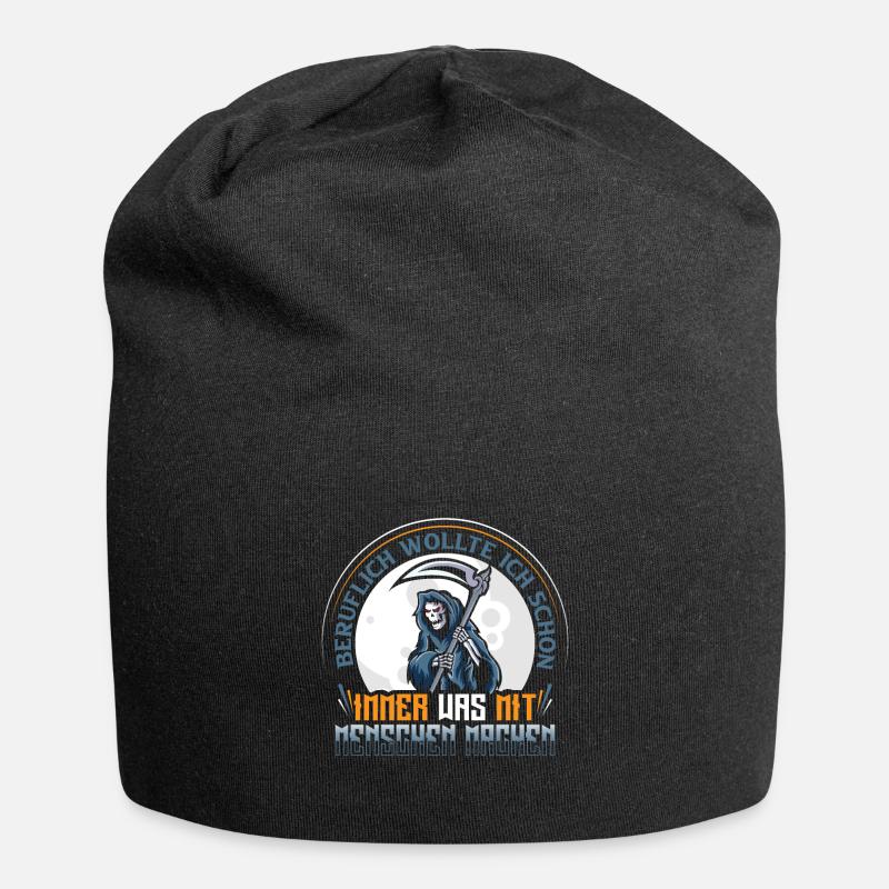 Ich wollte ich schon immer was mit Menschen machen - Jersey-Beanie - Schwarz