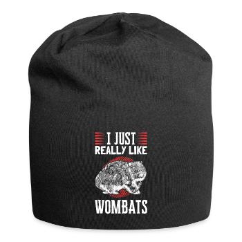Ich mag einfach Wombats australisches Wombat - Jersey-Beanie - Schwarz - Vorne
