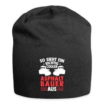 Richtig cooler Asphaltbauer Straßenbauer - Jersey-Beanie - Schwarz - Vorne