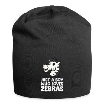 Nur ein Junge, der Zebras liebt - Jersey-Beanie - Schwarz - Vorne