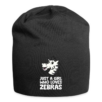 Nur ein Mädchen, das Zebras liebt - Jersey-Beanie - Schwarz - Vorne