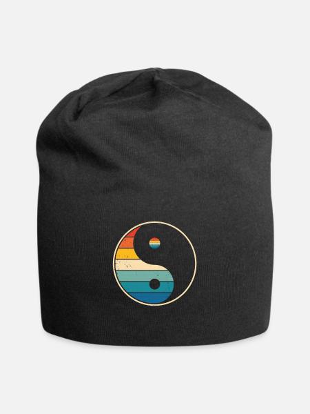 Meditation Retro - Jersey-Beanie - Schwarz