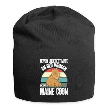 Maine Coon Chat - Bonnet en jersey - noir - Devant