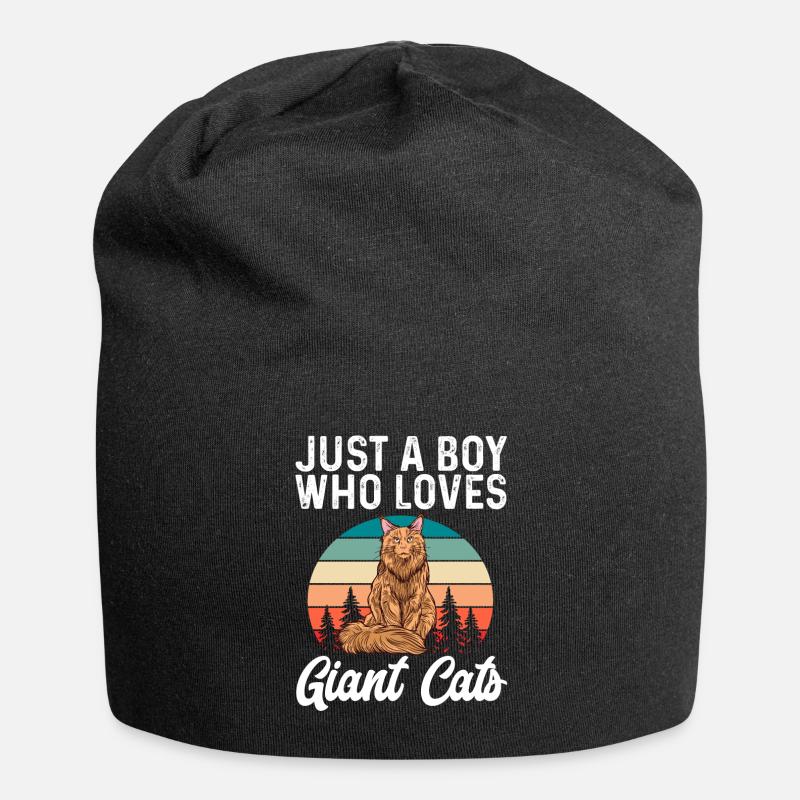 Maine Coon Chat - Bonnet en jersey - noir