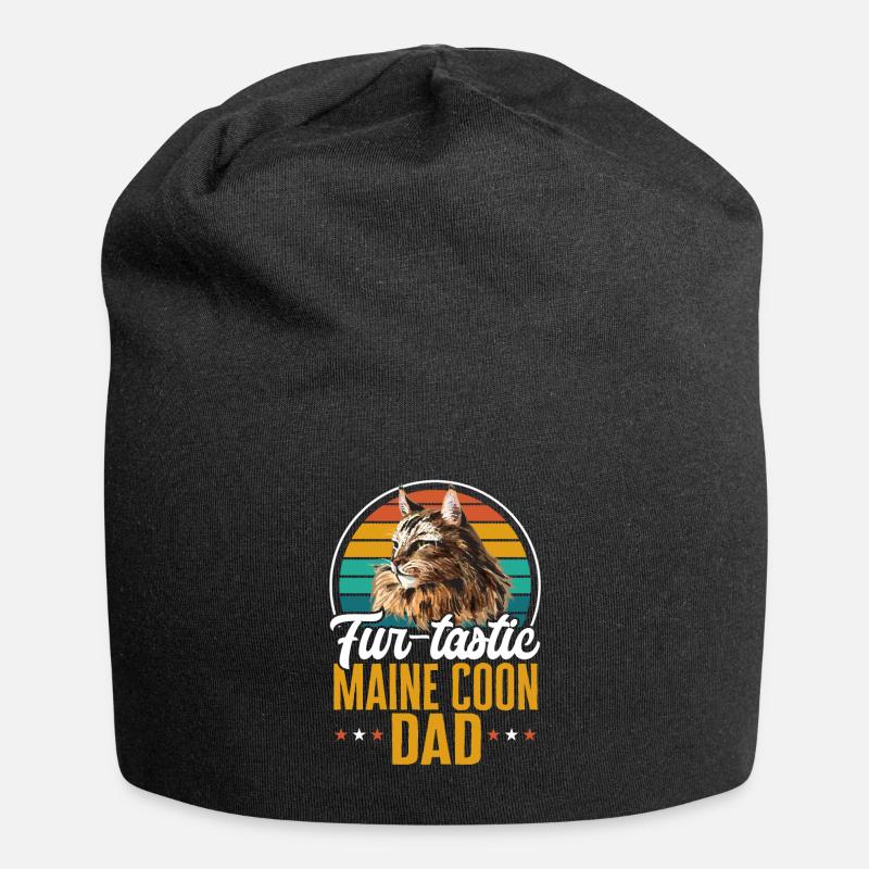 Maine Coon Chat - Bonnet en jersey - noir