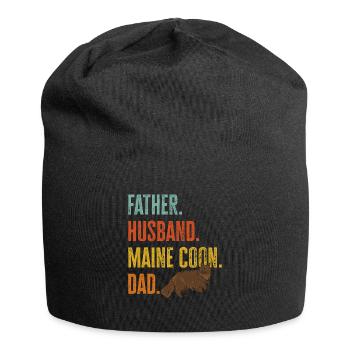 Maine Coon Cat - Jersey Beanie - black - Front
