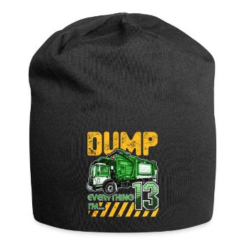 Müllwagen 13. Geburtstag 13 Jahre alter Geburtstag - Jersey-Beanie - Schwarz - Vorne