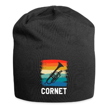 Retro Vintage Classic Cornet Player Instrument - Jersey Beanie - black - Front