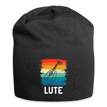 Retro Vintage Classic Lute Player Instrument - Jersey Beanie - black - Front