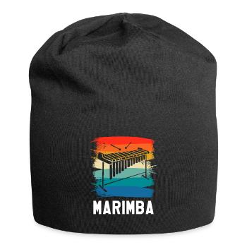 Retro Vintage Classic Marimba Player Instrument - Jersey-Beanie - Schwarz - Vorne