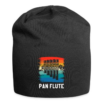 Retro Vintage Classic Pan Flute Instrument Guita - Jersey Beanie - black - Front