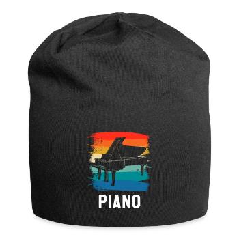 Pianiste d’instrument de piano classique rétro vintage - Bonnet en jersey - noir - Devant