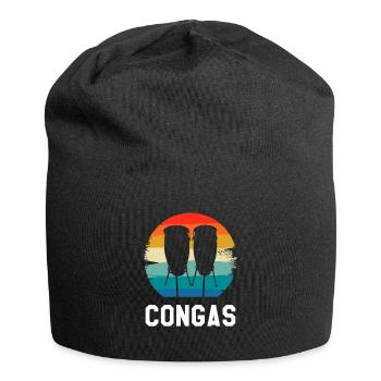 Retro Vintage Classic Congas Player Instrument - Jersey-Beanie - Schwarz - Vorne