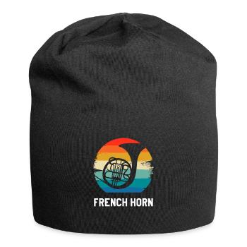 Retro Vintage Classic Français Horn Player - Bonnet en jersey - noir - Devant