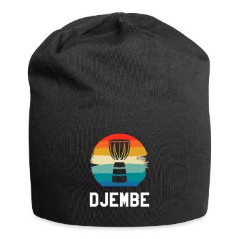Retro Vintage Classic Djembe Player Instrument - Jersey Beanie - black - Front