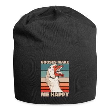 Gans Tier Vogel Gänse - Jersey-Beanie - Schwarz - Vorne