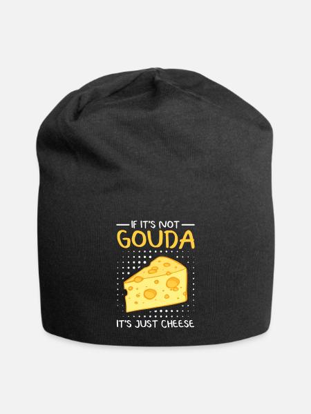Gouda Käse Käseliebhaber Käsesorten Geschenk - Jersey-Beanie - Schwarz